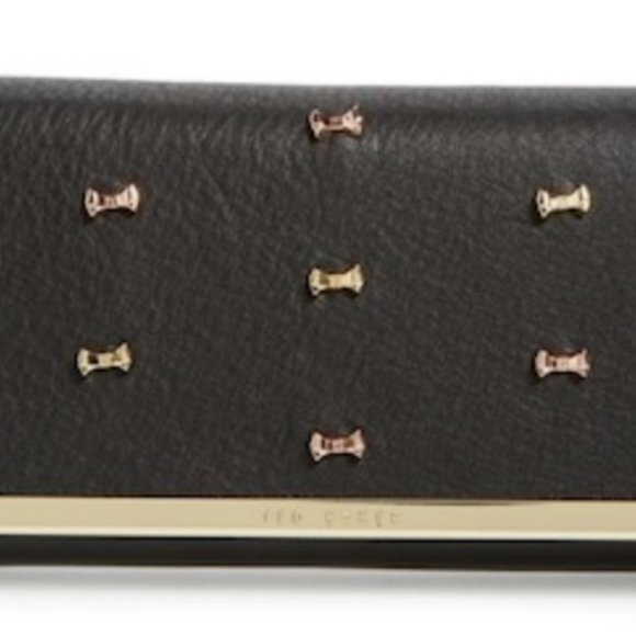 Ted Baker London Pinlie Matinee Micro Bow Leather Wallet MSRP $195 Clearance - Picture 2 of 6